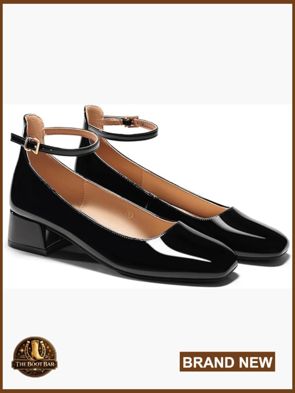 Women's Chunky Block Heel Pumps Square Toe Ankle Strap Dress Shoes Wedding
